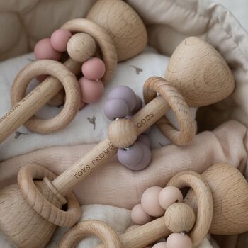 Personalised Wooden Baby Rattle, 7 of 9