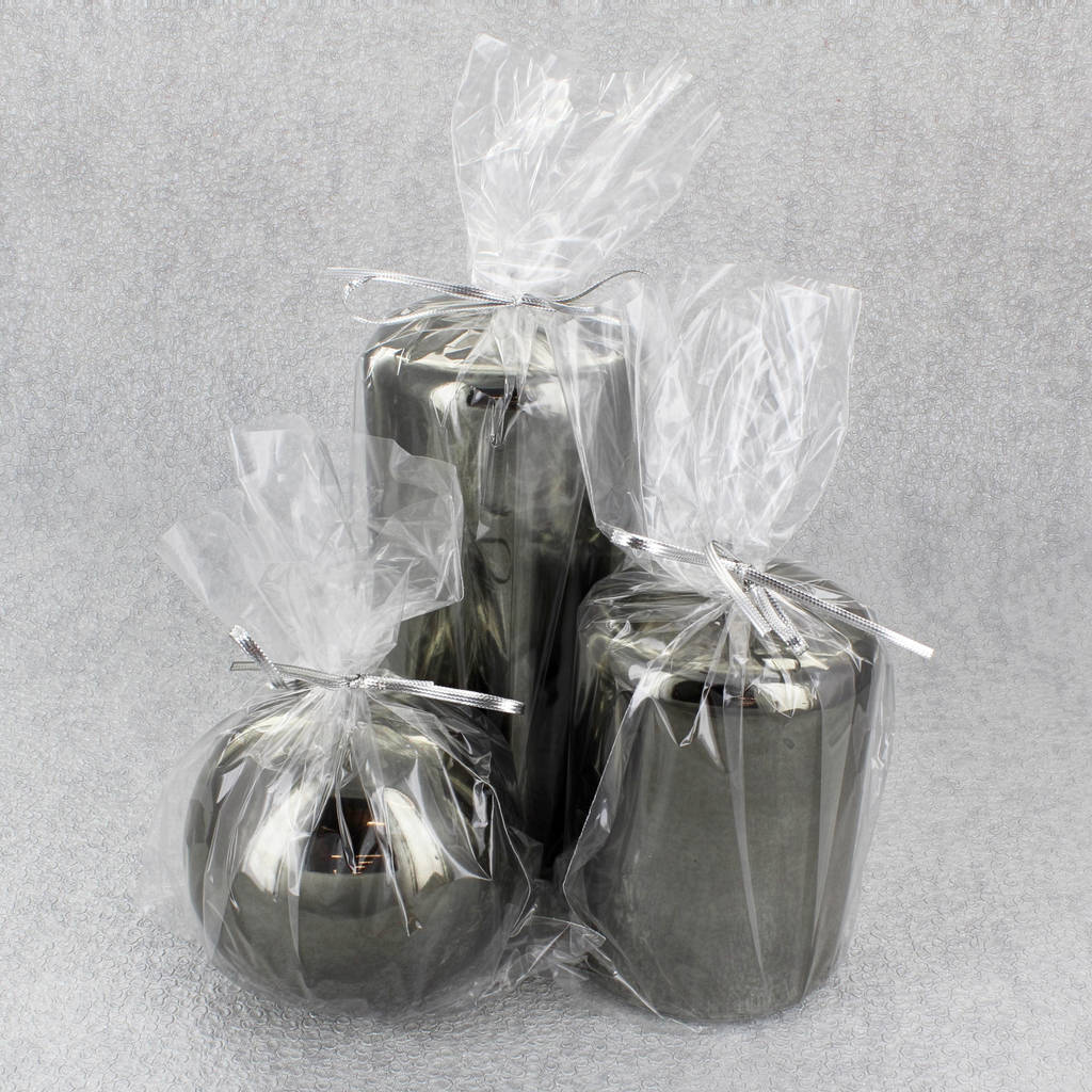 Grey Glass Effect Candles By G Decor By G Decor