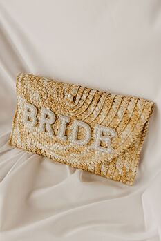 Bride Woven Straw Clutch, 2 of 4