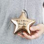 Mr And Mrs Glass Star Christmas Bauble Decoration, thumbnail 2 of 8