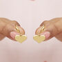Gold Plated Puffed Heart Earrings, thumbnail 1 of 5