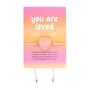 You Are Loved Rose Quartz Crystal Heart Bracelet, thumbnail 2 of 4