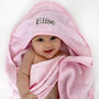 Personalised Pink Hooded Baby Towel, thumbnail 1 of 4
