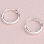 Simple Sterling Silver Sleeper Huggie Hoop Earrings, thumbnail 4 of 6