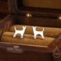 Sterling Silver Tiny Chihuahua Dog Stud Earrings, thumbnail 1 of 11