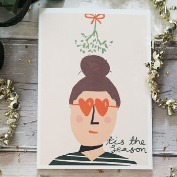Tis The Season Mistletoe Christmas Card For Her, 4 of 5