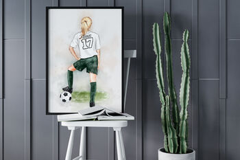 Girls Personalised Football Art Print, 3 of 7