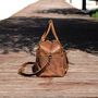 Genuine Leather Weekend Overnight Bag, thumbnail 5 of 12