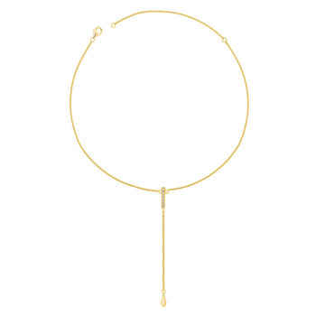 Long Pendant With White Topaz In Gold Plated, 2 of 4