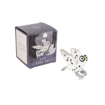 Artisan Glass Barn Owl In Gift Box | Collectable | Glass Animal | Home Decor, 2 of 5