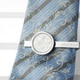 Personalised Silver Plated Lucky Sixpence Tie Clip, thumbnail 1 of 6