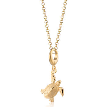 18ct Gold Turtle Charm Necklace, 2 of 5