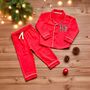 Liberty Of London Christmas Children's Personalised Classic Pyjamas Red, thumbnail 1 of 5