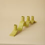 Handmade Chartreuse Wavy Ceramic Candelabra For Four Candles, thumbnail 6 of 9