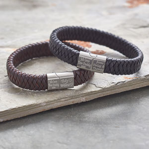 Men S Leather Bracelets For Him Notonthehighstreet Men S Personalised Message Leather Bracelet Bracelets