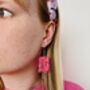 Pink Ice Lolly Glitter Statement Earrings / Summer Treat Jewellery Pink Popsicle Statement / 90s Summer Aesthetic Playful Kitsch Accessory, thumbnail 2 of 5