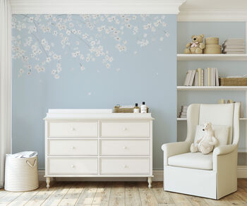 Soft Blue Cherry Blossom Wallpaper, 2 of 4