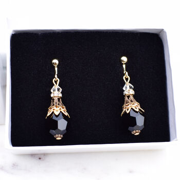 Filigree And Crystal Clip On Earrings, 2 of 4