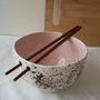 Handmade Ceramic Pink Noodle Bowl With Chopsticks, thumbnail 9 of 10