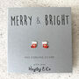 Christmas Stocking Sterling Silver Earrings, thumbnail 5 of 7