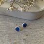 Handmade Blue Ceramic Dot Stud Earrings, thumbnail 3 of 6