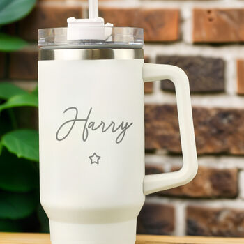 Personalised Star 40oz White Travel Cup, 2 of 5