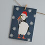 Christmas Puffin In A Santa Hat, thumbnail 1 of 2