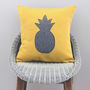 Vibrant Handmade Wool Cushion With Pineapple, thumbnail 3 of 9