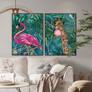 Custom Set Animal Jungle Prints Personalised Art Gift, 7 of 12