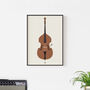 Double Bass Print | Upright Bass Instrument Poster, thumbnail 6 of 8