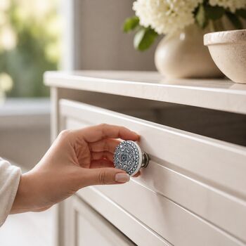 Royal Delft Medallion Round Drawer Knob, 5 of 9