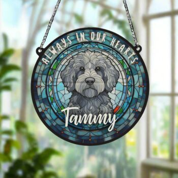 Labradoodle Grey Memorial Suncatcher, 3 of 6