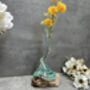 Compact 25cm Molten Glass On Wood Root Vase – Fluted Display, thumbnail 12 of 12