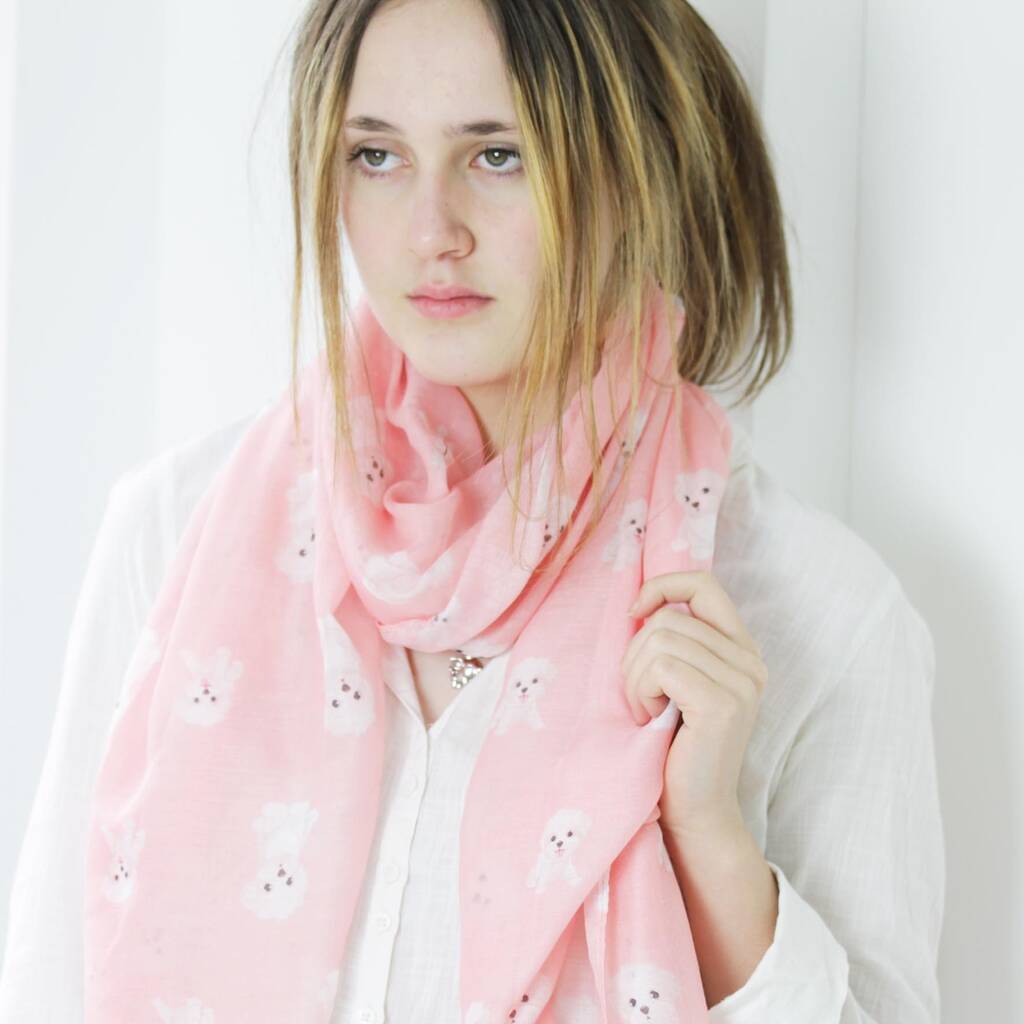 Personalised Bichon Frise Print Scarf For Dog Lovers By Hem Studios