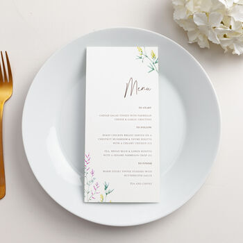 Wildflowers Menus With Optional Place Cards, 3 of 4