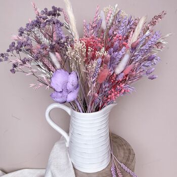 Pastel Pink And Purple Arrangement With Gypsophila, 3 of 3