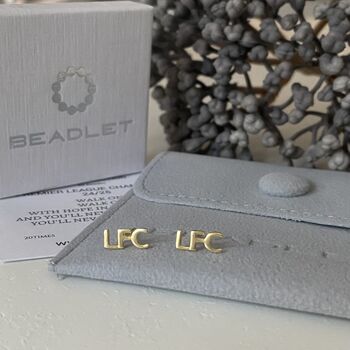 Liverpool Lfc Earrings Football Fan Gift For Her Gold Plated 925, 3 of 5
