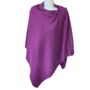 Plum Purple 100% Cashmere Button Poncho Gift Boxed, thumbnail 2 of 5