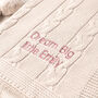 Dark Grey Cable Knitted Personalised Baby Blanket, thumbnail 2 of 12