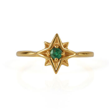 Guiding North Star Gemstone Gold Vermeil Ring, 3 of 10