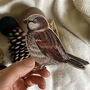 Sparrow Bird Wooden Christmas And Easter Decoration, thumbnail 1 of 2