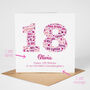 Pink Star Personalised 18th Birthday Card, thumbnail 2 of 4