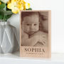 Personalised New Baby Solid Oak Wooden Photo Block, thumbnail 3 of 8