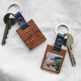 Personalised Wooden Photo Keyring With Leather Strap, thumbnail 3 of 4