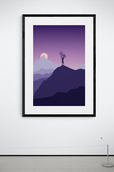 Mountain Biking Top Of The World Art Print, 2 of 3