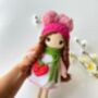 Organic Hand Knitted Doll With Cute Dress For Girls, thumbnail 2 of 12