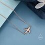 Sterling Silver Tiny Plane Pendant Necklace, thumbnail 2 of 12