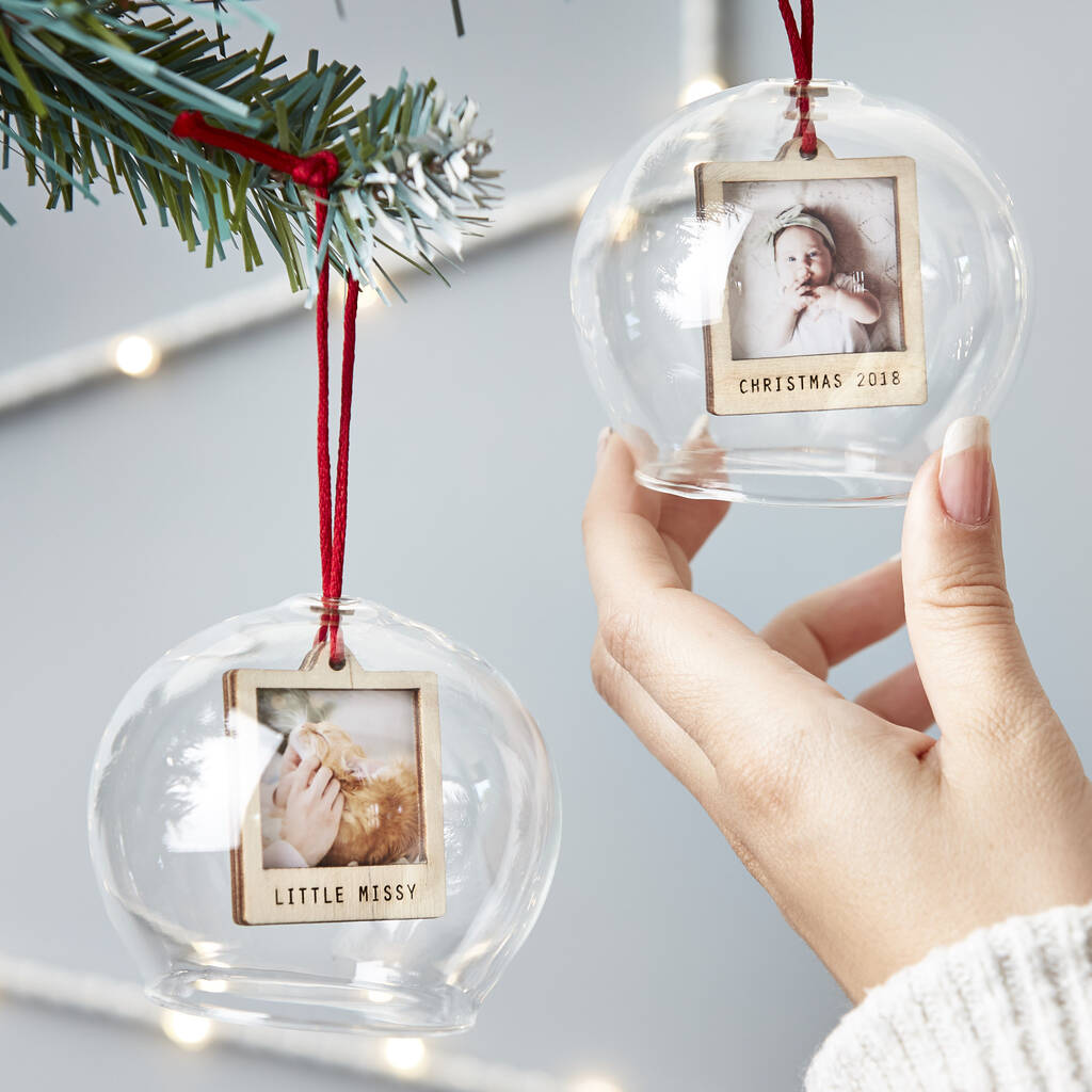 Personalised Photo Glass Bauble, 1 of 3