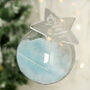 Personalised Blue Feather Glass Bauble, thumbnail 2 of 2