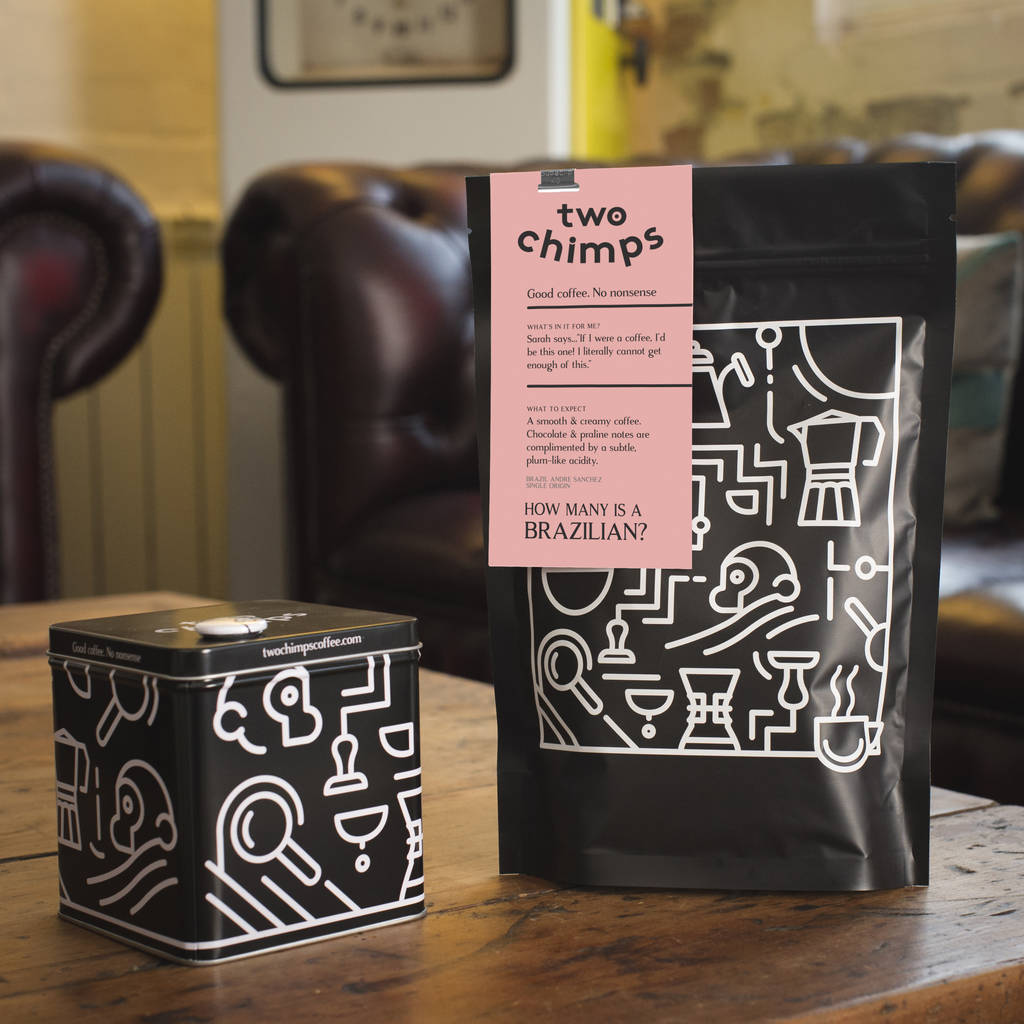 medium roast all day coffee gift set by two chimps coffee